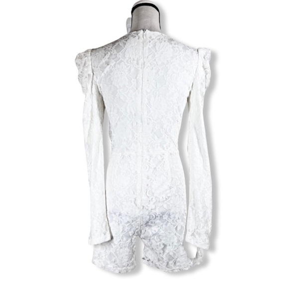 Lulu’s Fashionable Find White Lace Long Sleeve Romper - Picture 5 of 7
